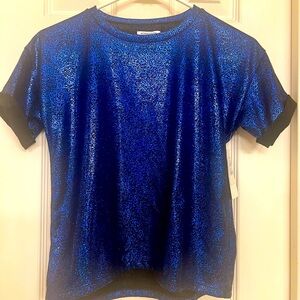 Nordstrom Rack shimmery blue and black top NWT